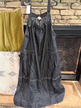 Black Denim Boutique Romper Dress